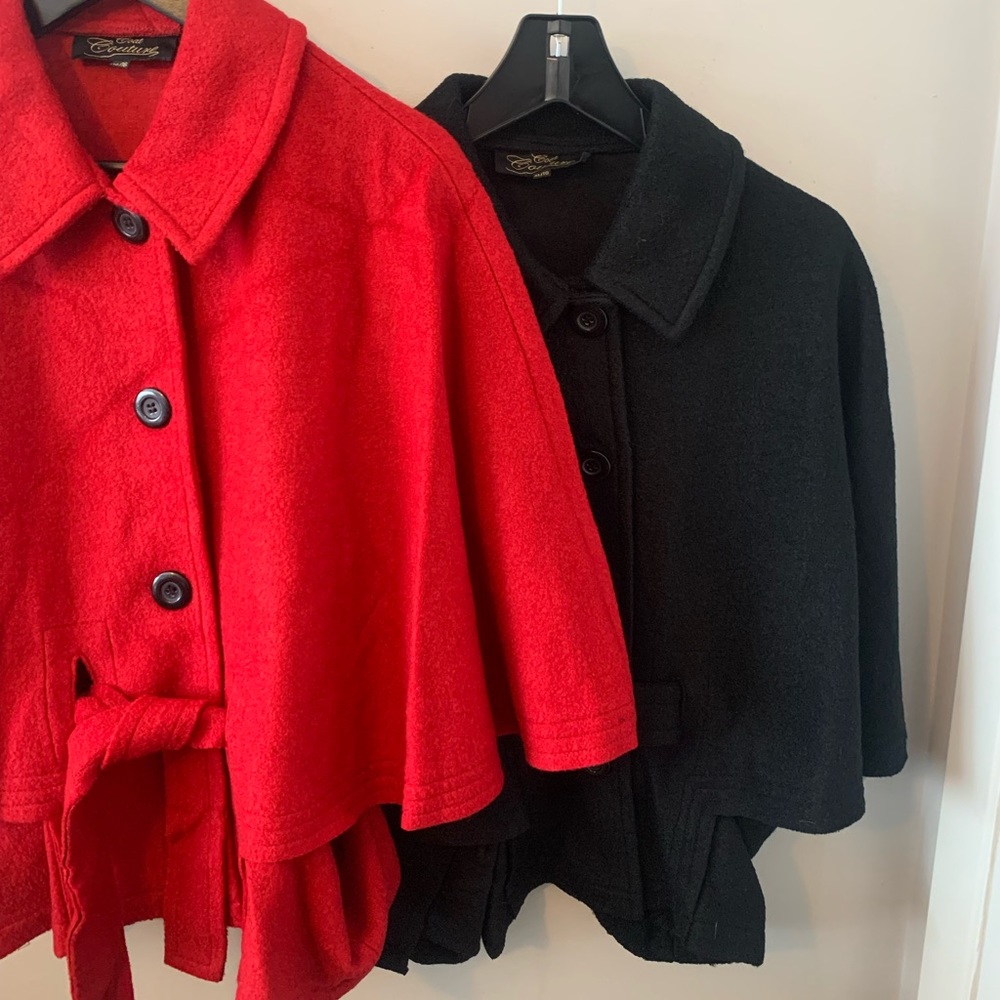 NWOT / Cape Coat / Red / 45% Wool - Picture 14 of 14